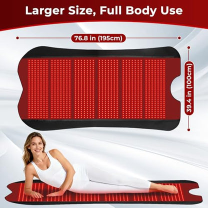 Red Light Therapy Mat for Body, Red Lights Pad with 660nm&850nm Infrared Light Therapy Mat, Chirstmas Birthday Festival Gift for Women Men Father Dad Mother Mom Lover Elderly 76.8"x39.4" - size: 76.8"x39.4"