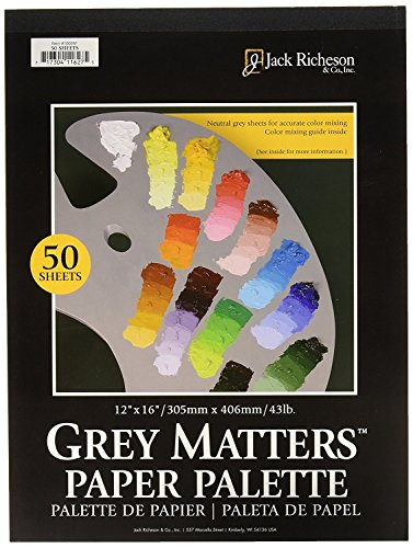Jack Richeson Grey Matters Paper Palette, 12 by 16-Inch, 50 Sheets - JACK-100281 - color: Gray