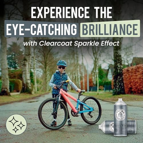 Spray.Bike Keirin Flake Finishing Coat - Pikapika Silver, 400ml | Metal Flake Spray Paint Coating | Glitter Spray Paint Topcoat for Steel, Aluminum - color: Flake Silver