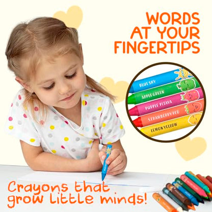 TinyGeeks Jumbo Crayons (18 Colors) – Non-Toxic, Washable Crayons for Toddlers and Kids (Ages 1-8) – Easy-to-Hold - Ideal for Travel, Art, and Learning