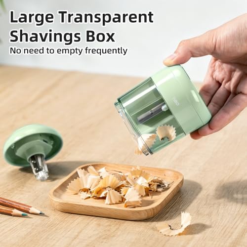 deli Electric Pencil Sharpener, Battery Operated, 6.5–8mm for Classroom | Battery Electric Pencil Sharpener, Durable Blade 5000+ Sharpen, Fits 6.5-8mm Pencils Classroom Kids Home - color: Green