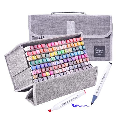 Art Markers 120 Colors Brush Tip and Chisel Tip Multicolor Marking Pen for Artist and Beginners