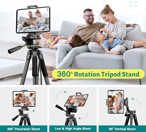 JOILCAN Phone Tripod, 67" Camera Tripod Stand for iPhone iPad - color: Black, size: 67 Inch