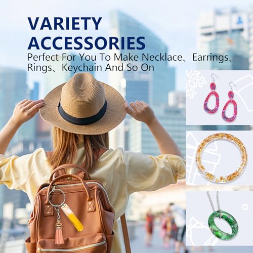 IGaiety Resin Jewelry Making Kit with Silicone Molds, 278PCS Starter Set | Reusable Silicone Molds with Smooth Release, Durable Jewelry Findings and Colorful Embellishments for Creative DIY Projects - size: X-Jewelry Mold