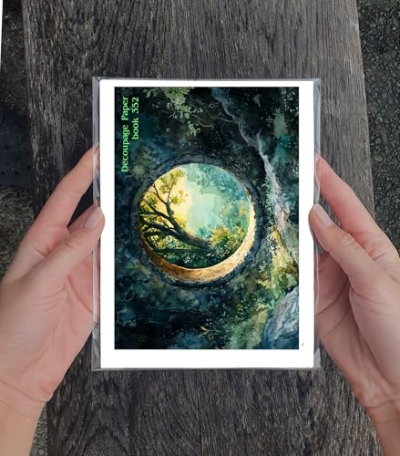 Decoupage Paper Pack (35 Sheets 6"x8") Ancient Portal Realms ~ Mystical Gateways of Stone, Flame, Light, and Shadow—Transporting viewers Through Fantasy Worlds Painted in Rich Magical Detail - color: Seven