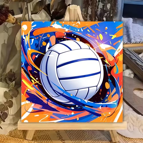 XTCIXAL Paint by Numbers Kit for Kids, Volleyball, 8X8 inch - color: 05-Volleyball