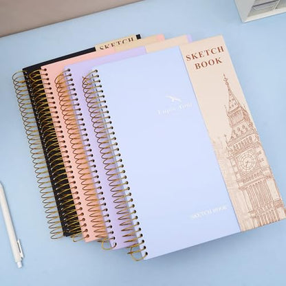 Hardcover Sketchbook for Drawing Spiral Sketch Book for Adult Kids 8.5 x 11 | 100gsm 68lb 120 Sheets Sketch Pad Premium Drawing Book Art Supplie,Blue - color: Blue