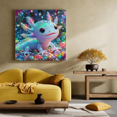 Diamond Painting Kits for Adults, Colorful Glittering Axolotl Diamond Art - color: KM769-1