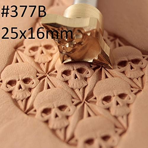 DandS ltd Skull Leather Stamp Tool, Professional Steel Craft Tool for Leatherworking, Embossing, Carving & Stamping Leather Projects, Belts Wallets & DIY Projects Compatible with Mallet #377B - color: Skull Face 0.63 x 0.98"