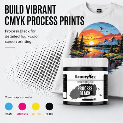 Process Black Screen Printing Ink 16 oz Pint, Plastisol Ink - color: Process Black, size: 16 fl oz