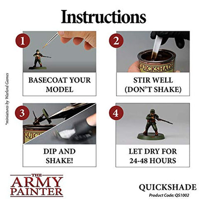 The Army Painter Quickshade Miniature Varnish for Miniature Painting, Strong Tone Model Paint, Pot/Can, (250 mL), Approximately 8.45 oz