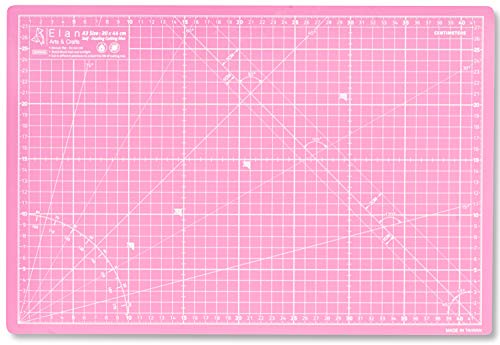 Elan Cutting Mat A3 Pink & Purple, 5-Ply Self Healing Cutting Mat 44 x 30 CM, Recycled PVC Craft Board for Sewing, Hobby Board for Crafts 44x30 CM - style: 44 x 30 CM