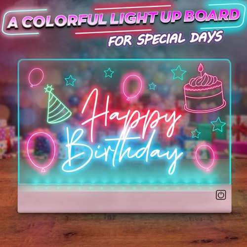 Upgraded 16 Inches LED Drawing Board – Rechargeable, 8 Colors, 11 Light Modes, Adjustable Brightness – Acrylic Light Board for Tracing with Stand, Markers and Full Kit – Birthday Gift Set (Pink) - style: Style Pink