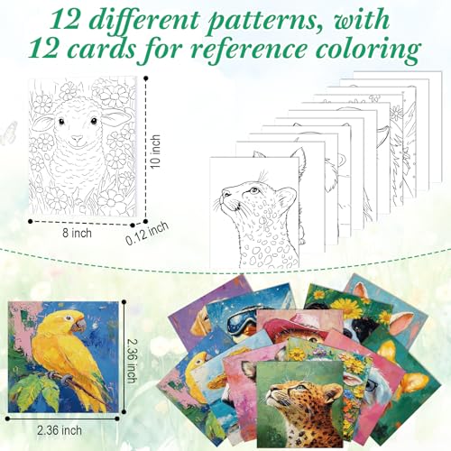 Sherr 12 Pcs Pre Drawn Canvas for Adults,Cute Animals,8 x 10 Inch - size: 8 x 10 Inch, style: Cute Animals