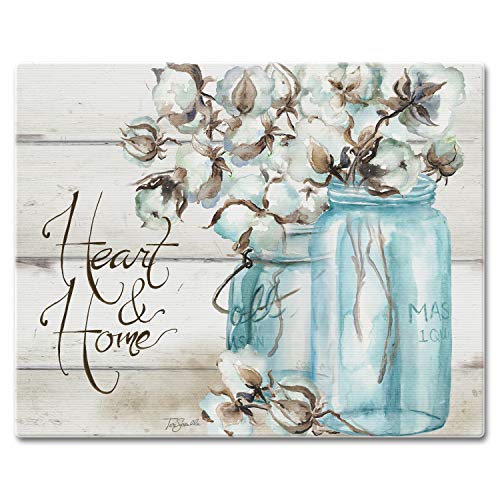 CounterArt Heart & Home 3mm Tempered Glass Cutting Board 12" x 15" | Serving Board, Charcuterie Board, Countertop Protection - color: Heart & Home