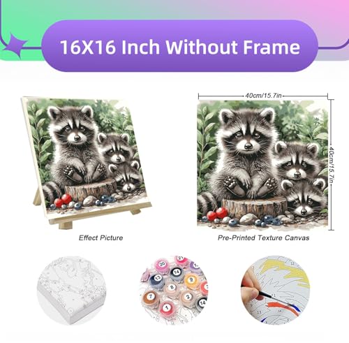 BYGFHLYW Animals Paint by Numbers Kit for Adults Beginners 16x16Inch - color: PB324-1
