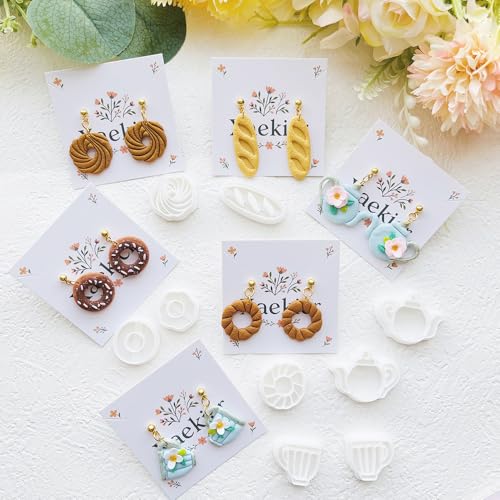 Food Shape Polymer Clay Cutters Set – Molds, Clay Cutters for Polymer Clay, Clay Earring Tools（Non-Food Items） - color: E color