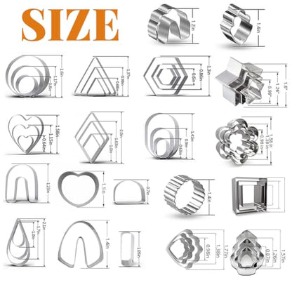 PTFJZ Polymer Clay Cutters for Earring Making 181pcs Clay Tools Set with 44 Shapes Stainless Steel Clay Earrings Cutters 16 Circle Shape Cutters 1 Letter Stamp 120 Jewelry Accessories - color: 181metal
