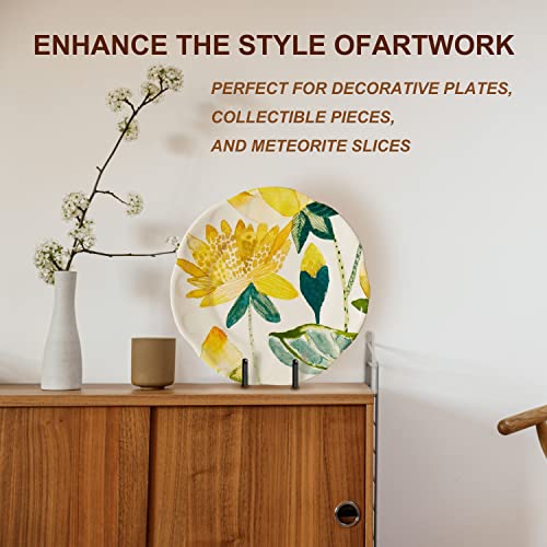 Hoewina 5 Pack 6 Inch Plate Stands for Display, Plate Holder Display Stand | Metal Frame holder stand for Book, Picture, Decorative Plate, Small Easel,Photo and Platter, Tabletop Art (Black)