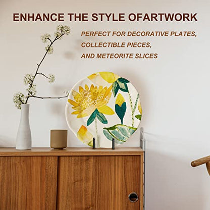 Hoewina 5 Pack 6 Inch Plate Stands for Display, Plate Holder Display Stand | Metal Frame holder stand for Book, Picture, Decorative Plate, Small Easel,Photo and Platter, Tabletop Art (Black)