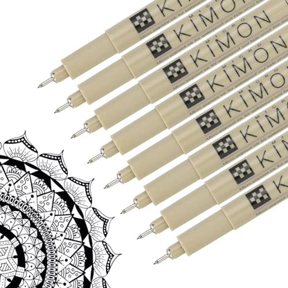 PATIKIL Micro Pen Fineliner Pens, 8Pcs 0.2mm Fine Point Drawing Pens Waterproof for Archival Artist Calligraphy Illustration Journaling Sketch, Black - size: 0.2mm