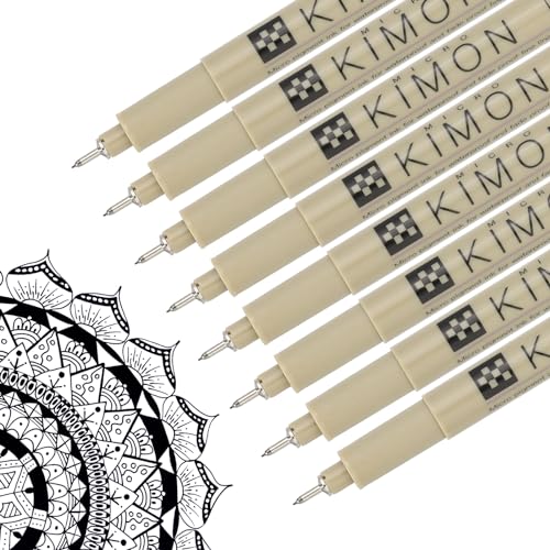 PATIKIL Micro Pen Fineliner Pens, 8Pcs 0.2mm Fine Point Drawing Pens Waterproof for Archival Artist Calligraphy Illustration Journaling Sketch, Black - size: 0.2mm