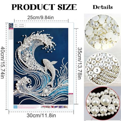 2 Pack Ocean Waves Diamond Art Pearl Painting Kits for Adults (12×16 inch) - color: WYZ183+WYZ191