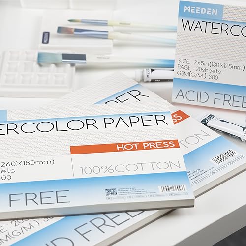 MEEDEN Cotton Watercolor Paper Block: 16" x 12" Rough Grain of 20 Sheets - color: Rough Grain, size: 16×12"