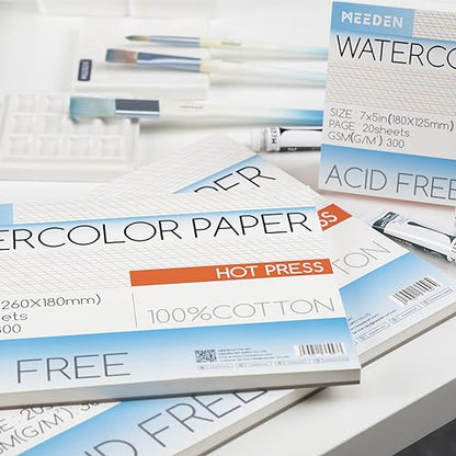 MEEDEN Cotton Watercolor Paper Block: 16" x 12" Rough Grain of 20 Sheets - color: Rough Grain, size: 16×12"