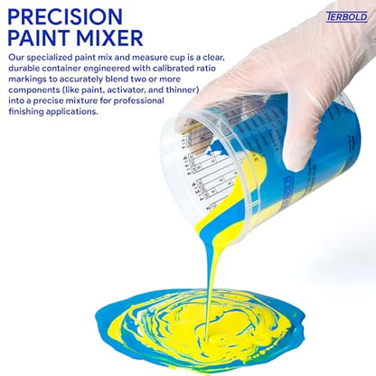 Terbold Paint Mixing Cups 32oz (12 Pack) | Disposable Plastic Measuring Cups for Epoxy Resin & Automotive Paint - size: 32oz