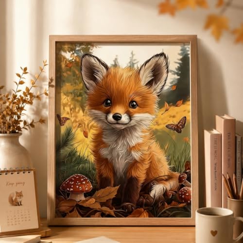 Acelii Fox Diamond Painting Kits for Adults Beginners, Autumn Gem Painting - color: KM1153-1