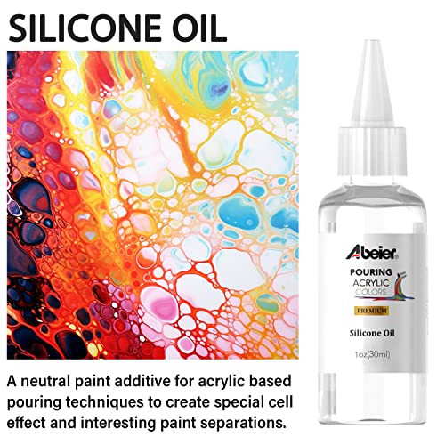 ABEIER Acrylic Pouring Paint Set, 24 x 2 oz, Pre-Mixed, Silicone Oil - color: classic colors