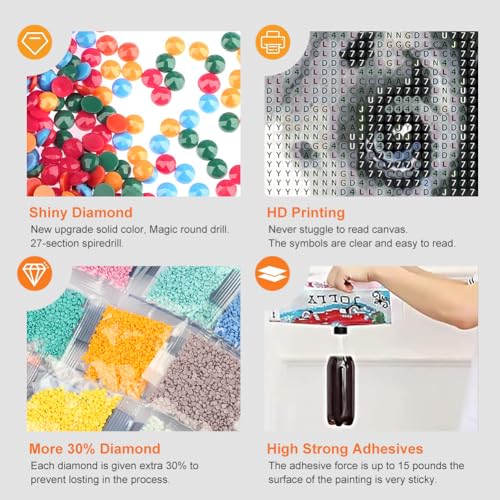 Anuver Diamond Painting Kits for Adults Dog, Round Diamond Art Kits for Beginners, 5D DIY Full Drill Crystal Gem Painting Kits for Home Wall Decor 12x12Inch, Animal