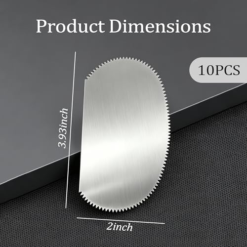 Eiodoni 10 Pcs Ribs Pottery Tool, Serrated Clay Scraper, Stainless Steel