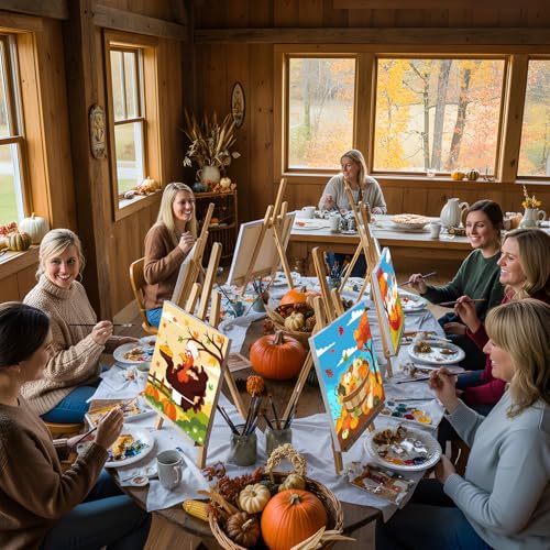Sherr 24 Pcs Pre Drawn Canvas for Adult, Autumn, 8 x 10 Inch - size: 8 x 10 Inch, style: Autumn
