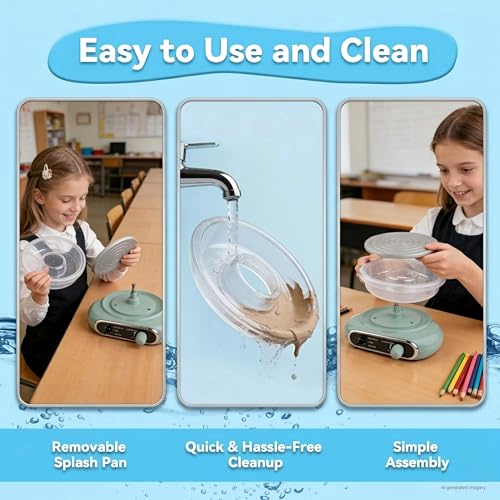 Jasthorine Pottery Wheel for Kids, Arts and Crafts Toy Kit, Ages 6-12 | Kids Pottery Wheel Kit for Creative Air-Dry Clay Craft Projects, Arts & Crafts Toy & Birthday Gift for Girls & Boys Ages 6-12