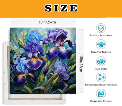 TCDZMYGS Flower Paint by Numbers Kit for Adults Beginner,10x10 inch | Paint by Number for Beginner,Adult Paint by Number,HD Color Canvas,DIY Tool Kits,Stress Relief Craft,Great Gift,With Frame - color: diamond art-flower-1030-2