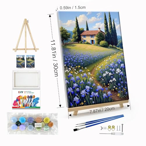 JOOZ Landscape Paint by Numbers Kit for Adults with Frame, 8x12 Inch - color: Landscaoe 076