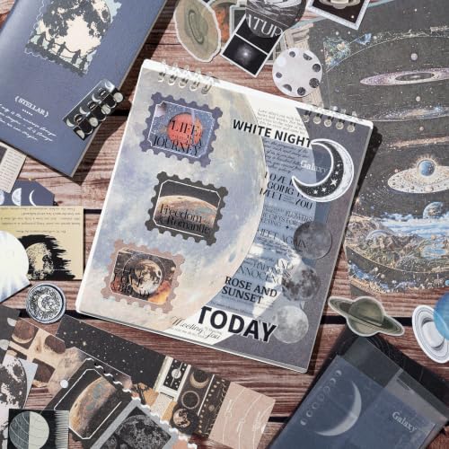 YagCu Galaxy Scrapbooking Kit, Vintage Junk Journal Supplies | Scrapbooking and Journaling Materials for Beginners, Planner DIY Arts Craft - color: Galaxy