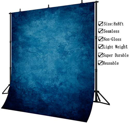 Retro Art Blue Portrait Backdrop Graduation Background Video Photography Vinyl Seamless Photo Studio Prop PGT030E 8x8ft - size: 8'X8'