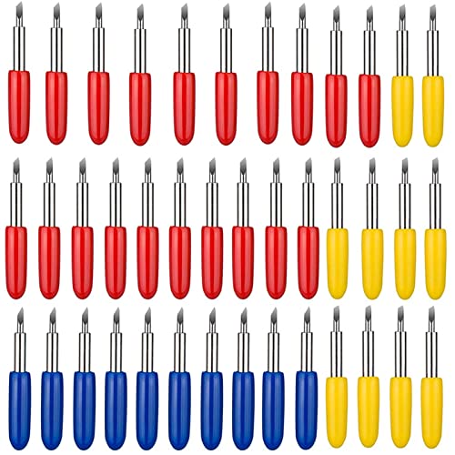 Elefama 40PCS Blades for Explore Air 2/Air 3/Make 3/Maker 20PCS 45° Fine Point Blade +10PCS 60° Deep Cut +10PCS 30° Shallow Cut Fabric Cards Paper Vinyl Knife Cutting Blade for Replacement - color: 40pcs (20pcs 45° + 10pcs 60° + 10pcs 30°)