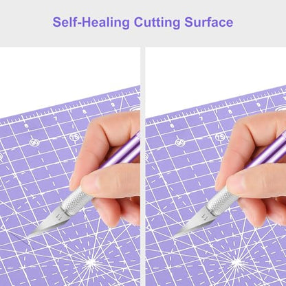 12"x12" Rotating Cutting Mat, Self Healing Mat with 360-Degree Rotation & Anti-Slip Base, Sewing Board Cutting Mat Perfect for Fabric Quilting Leather Hobby Project, Purple - color: Purple, size: 12"L x 12"W