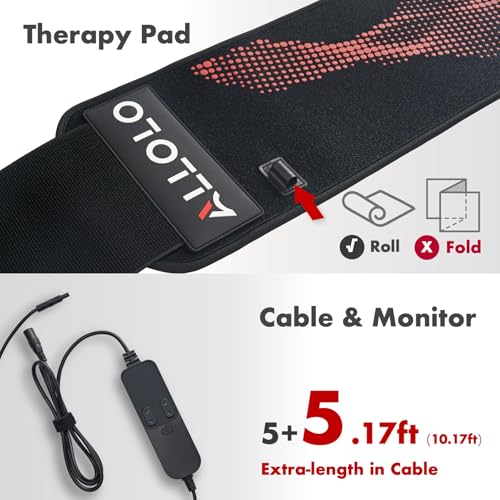ALLOLO Red Light Therapy for Body, 3 in 1 LEDs Red Light Therapy Belt with Timer Remote Control, 660nm 850nm Infrared Light Therapy Pad for Body Waist Shoulder Knee, 39" x 7.7" Large Area - size: 39" x 7.7"