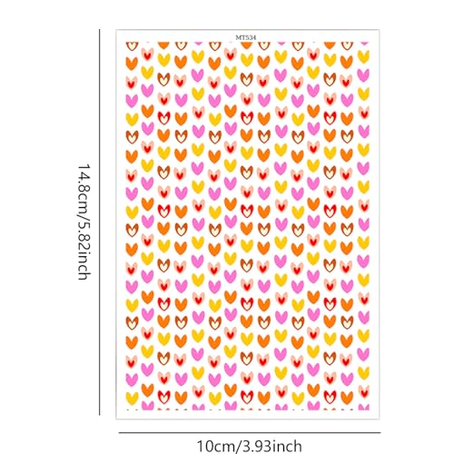 10 Pcs Valentine's Day Clay Transfer Paper for DIY Art Crafts, Heart Water Polymer Clay Transfer Paper Sheets for Polymer Clay Jewelry Earrings Making Supplies 5.82X3.93 inch - color: Hearts