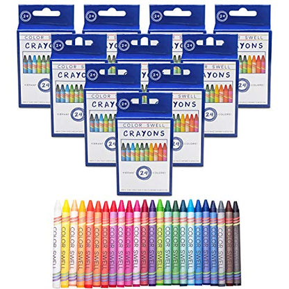 Color Swell Bulk Crayons, 10 Packs, 24 Colors Per Pack (240 Total) - size: 10 Pack | 240 Crayons