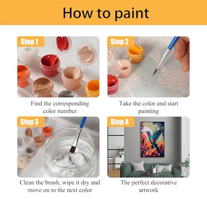 Mowana Paint by Numbers Kit for Adults Framed Canvas - with Wooden Easel, Adults' Paint-by-Number Kits Bird DIY Acrylic Oil Painting Kits Arts Crafts 7.8x11.8inch - color: Bird