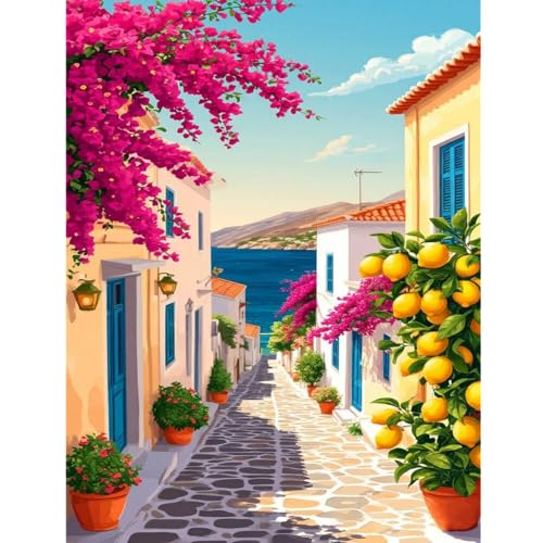 Ycydilirab Landscape Paint by Numbers Kits for Adults - Paint by Numbers Adults,DIY Acrylic Paint by Number Adult Drawing Colorful Paintworks Artwork for Gifts and Wall Decor 16x20inch - color: Landscape D, size: 16x20in