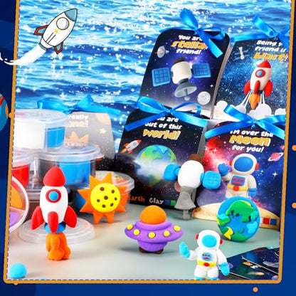 Capoda 30 Sets Outer Space Air Dry Clay Kit for Kids Space Craft Kit Gifts - style: Space