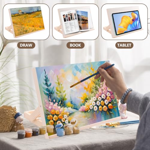 2 Pack Tabletop Easel for Painting, Adjustable Desktop Easel, 13 x 9 Inches | Portable Art Easel for Canvas Painting, iPad, Book Display, Artwork Holder