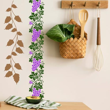 Keluna Leaf Vine Stencils for Painting - 16 Pcs Leaves Wall Stencils for Crafts Reusable, Flower Painting Stencils, Floral Spring Template for Painting on Wood Canva Home Decor - style: leaf vine stencil